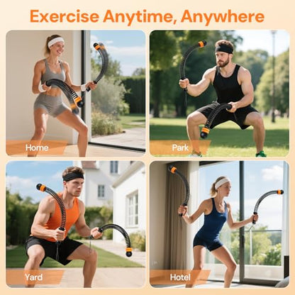 KETIEE Weighted Ropeless Battle Ropes: Cordless Battle Ropes with Adjustable Resistance Springs for Home Gym, Portable Workout Equipment for Strength Building, HIIT and Low-Impact Aerobic Training