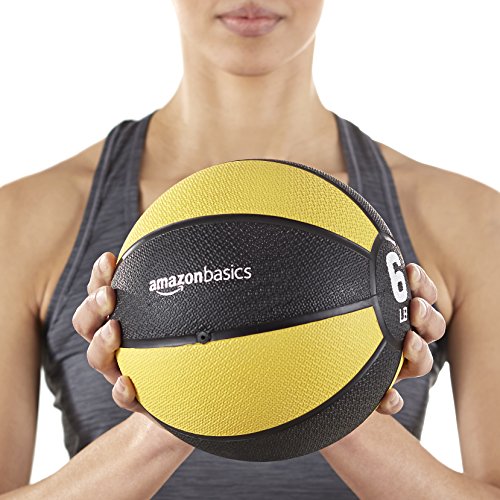 Amazon Basics Weighted Medicine Ball for Core Strength, Strength Training, Full-Body Workouts and Balance Exercises