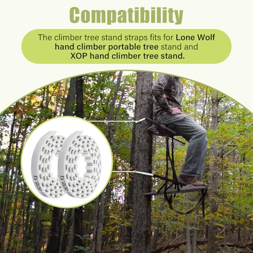 2PCS Traction Belts Climber Tree Stand Straps Replacement Straps for Lone Wolf Tree Stands Climber (61" Long)