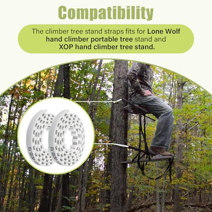 2PCS Traction Belts Climber Tree Stand Straps Replacement Straps for Lone Wolf Tree Stands Climber (61" Long)
