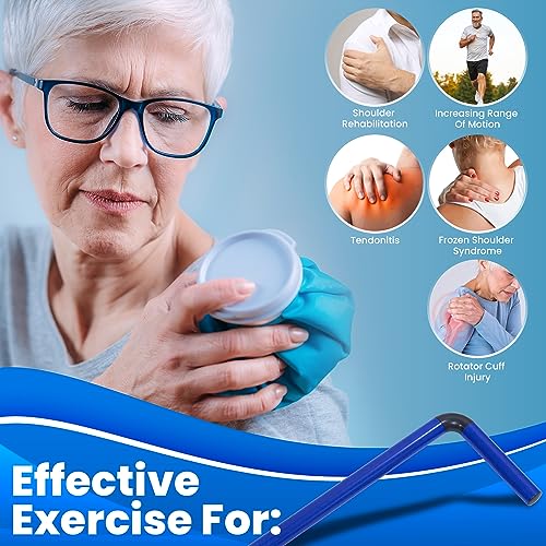 RangeMaster ShoulderWand Stretching Tool | Physical Therapy Bar for Shoulder Pain Relief & Recovery | Ergonomic Design | Collapsible for Easy Storage | Frozen Shoulder, Rotator Cuff & More (Blue)