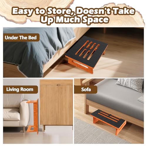 5.5" One Step Stool for Adult & Toddler, 400 Lbs Heavy Duty Platform with Non-Slip Rubber, Multi-Functional Portable Kitchen Step Stool Suitable for Stairs, Bathroom, High Bedside, Office and Outdoor - style: Wood