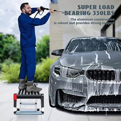 Work Platform Two Step Ladder Aluminum Platform 45"×12"×27" Non-Slip - size: Two Step-45"×12"×27"