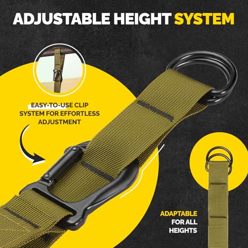 Pull Up Assistance Bands - 4 Heavy Duty Pull Up Bands with Adjustable Strap and Foot Rest - Stackable Pull Up Assist Band Set for Pull Up Bar - Resistance Bands for Pull Ups Chin Ups Strength Training - color: Military Green