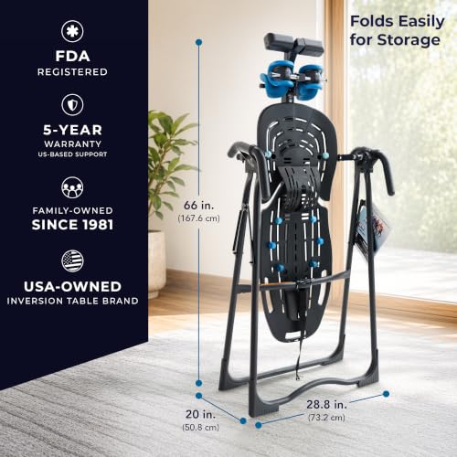 TEETER EP-560 Inversion Table w/Accessories for Back Pain Relief – FDA-Registered, UL Safety Certified, 300 lb Capacity, Designed & Patented in USA - style: EP-560 Ltd. Black(2026)