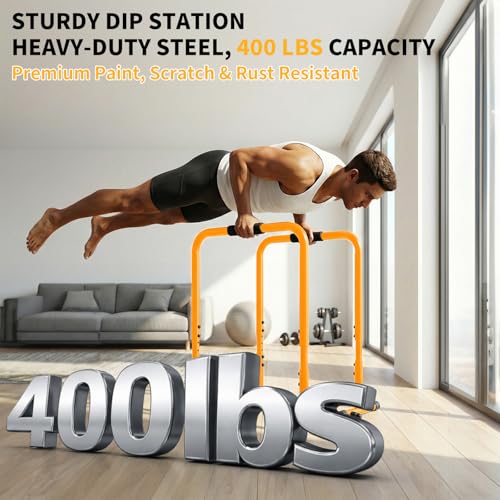 NEWBULIG Dip Bar Station, Adjustable Parallel Parallettes Bar with Soft High-Density Foam Handles, Heavy Duty Dip Stands Workout Equipment for Home, Gym, Patio, Office