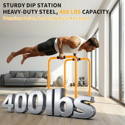 NEWBULIG Dip Bar Station, Adjustable Parallel Parallettes Bar with Soft High-Density Foam Handles, Heavy Duty Dip Stands Workout Equipment for Home, Gym, Patio, Office