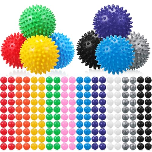 Liliful 36 Pcs Spiky Massage Balls for Feet, Back, Hand Massage Roller Squeeze Balls Plantar Fasciitis Ball Bulk for Foot Hand Trainer Therapy, 10 Colors 3 Inch Multipack