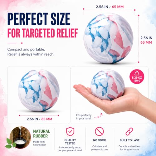 Massage Lacrosse Balls for Myofascial Release, Quality Certification, Massage Deep Tissue for Back and Shoulder, Trigger Point Therapy, Muscle Knots, Relieving Muscle Pain - color: Blue