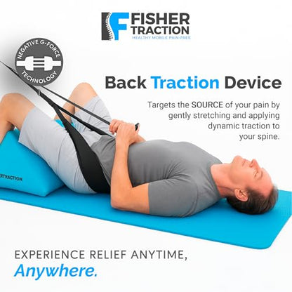 Lower Back Decompression Device – Lumbar Traction for Spinal Decompression – Patented Stretcher Strap Release for Spinal Rehydration – Lightweight & Portable (Under 230 lbs)