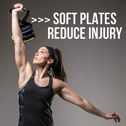 Hyperwear SoftBell Adjustable Kettlebell Set - Soft, Vinyl-Coated Weight Plates with Rubber Base - Versatile Home Gym Equipment - Compatible with SoftBell Barbell & Dumbbell