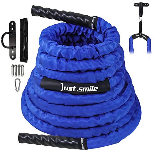 Battle Ropes,Ropes for Working Out, Battle Rope for Home Gym with Cover, Steel Anchor & Strap Included, Heavy Ropes for Exercise Training - 1.5/2 Inch…