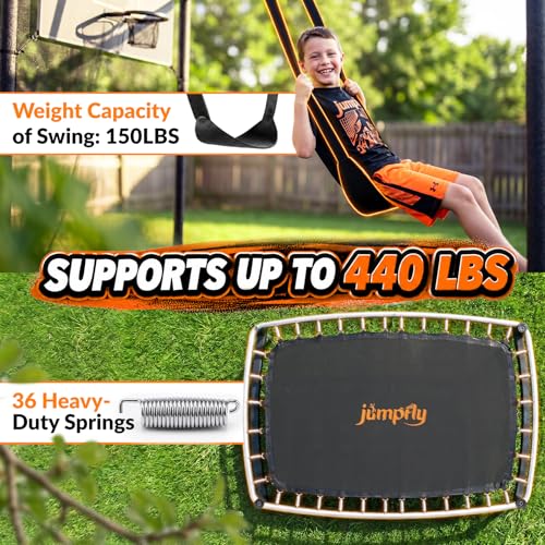 Toddler Trampoline,6FT Rectangle Trampoline with Swing & Basketball Hoop for Kids,Indoor & Outdoor Small Trampoline with Enclosure,Astm Approved