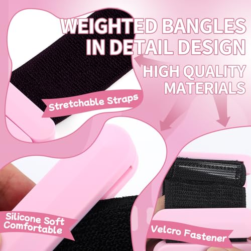 Wrist Weights – Adjustable Ankle Wrist Weights for Women & Men – Set of Weighted Bangles 2 lbs (1 lb Each) | Arm and Leg Weights for Pilates, Yoga, Running & Walking