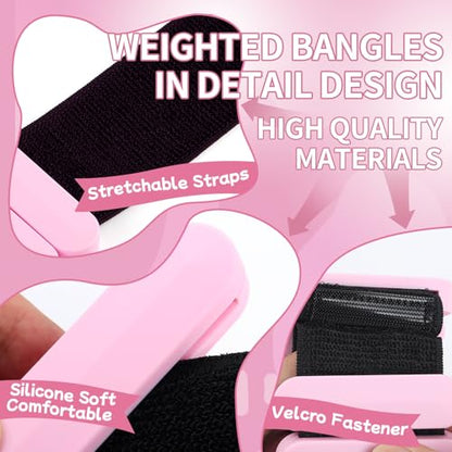 Wrist Weights – Adjustable Ankle Wrist Weights for Women & Men – Set of Weighted Bangles 2 lbs (1 lb Each) | Arm and Leg Weights for Pilates, Yoga, Running & Walking