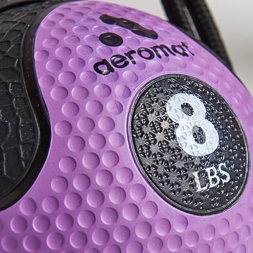 Aeromat Elite Power Rope Medicine Ball for Core Strength/Rotational Movements Training - style: 8.9 pounds (Purple)