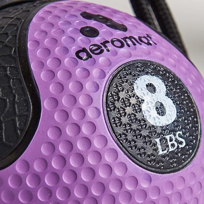 Aeromat Elite Power Rope Medicine Ball for Core Strength/Rotational Movements Training - style: 8.9 pounds (Purple)