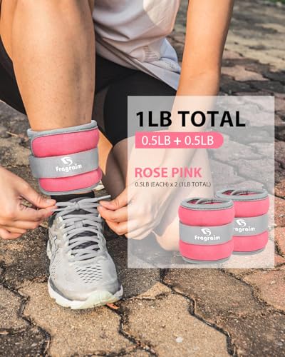 Ankle Weights, 1/2/3/4/6/8/10 LB 1 Pair Wrist Leg Arm Weight for Women, Men - color: Pink, size: 0.5 lb x2