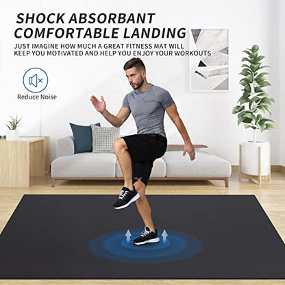 MRO Extra Large Exercise Mat 12'x7'/9'x7'/7'x7'/7'x5'(7mm) - color: Black, size: 7*9 FT