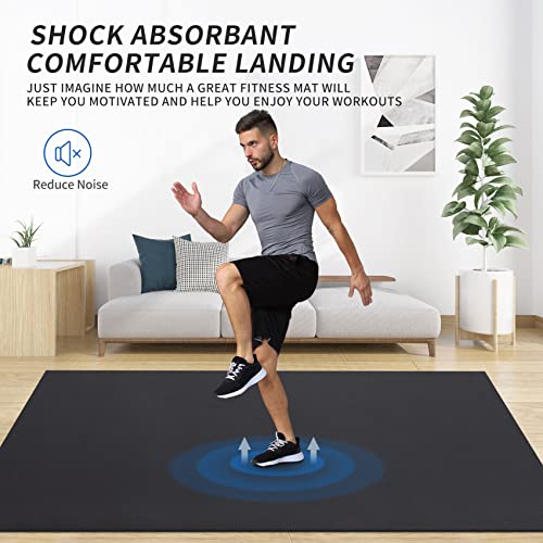 MRO Extra Large Exercise Mat 15'x6'/12'x6'/9'x6'(7mm) - color: Black, size: 9*6 FT