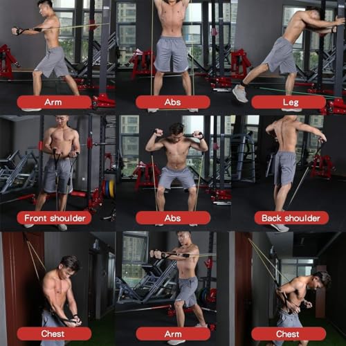 Resistance Bands Workouts Set for Women and Men with Handles - Heavy Duty 150lbs, 11 Piece Elastic Tube Kit for Gym & Home, Strength Training, Yoga, Pilates Therapy for Legs, Chest Power Systems
