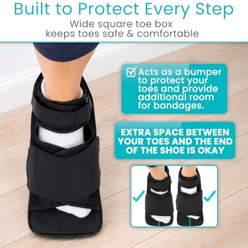 Vive Post Op Shoe - Lightweight Medical Walking Boot with Adjustable Strap - Orthopedic Recovery Cast Shoe for Post Surgery, Fractured Foot, Injured Toes, Stress Fracture, Sprains - Left or Right Foot - size: Large