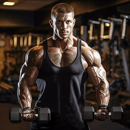 GRETERST Hex Dumbbells Set Rubber Coated Hand Weights Exercise & Fitness for Home Gym Workouts Weight Strength Training, Set of 2, Black, 25LB