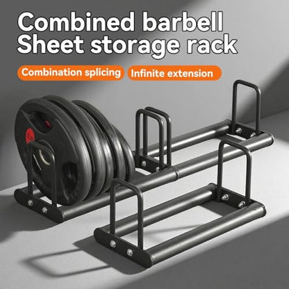 Weight Plate Rack for Home Gym - Weights Rack for Plates Use Singly or Combine Multiple Units | Olympic Weight Plate Rack Up to 660 LBS - New Model Bumper Plate Rack for Easy Plate Changes(1Unit)