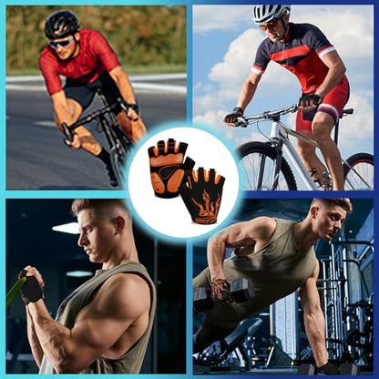 Cycling Gloves Bike Gloves for Men/Women-[5MM Gel Pad] Half Finger Bicycle Biking Gloves for Cycling/Weight Lifting/Gym/Motorcycle/Rowing/Outdoor Sports