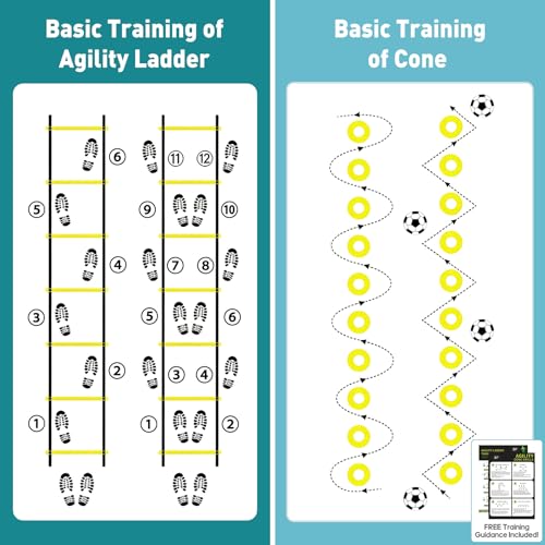 OLIXIS Soccer Football Agility Training Equipment with 4 Adjustable Hurdles - color: Light Yellow