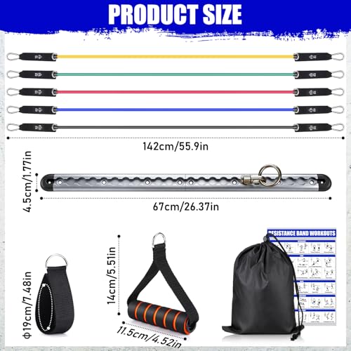 Resistance Band Wall Mount System, Sturdy Resistance Bands Wall Anchor, Space Saving Home Gym Solution for Strength Training, Wall Mount Workout Anchors Multi-Purpose for Complete Full Body