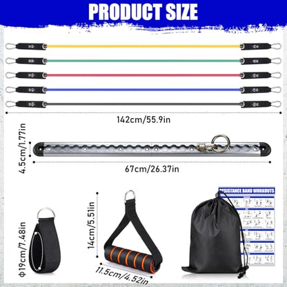 Resistance Band Wall Mount System, Sturdy Resistance Bands Wall Anchor, Space Saving Home Gym Solution for Strength Training, Wall Mount Workout Anchors Multi-Purpose for Complete Full Body
