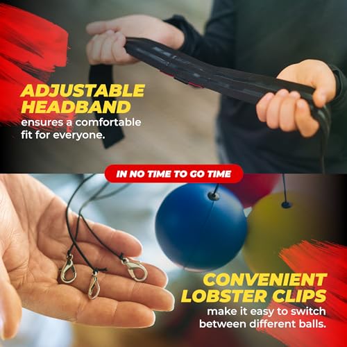 Boxing Reflex Ball for Adults and Kids - React Reflex Balls on String with Headband, Carry Bag and Hand Wraps - Improve Hand Eye Coordination, Punching Speed, Fight Reaction - style: Kids