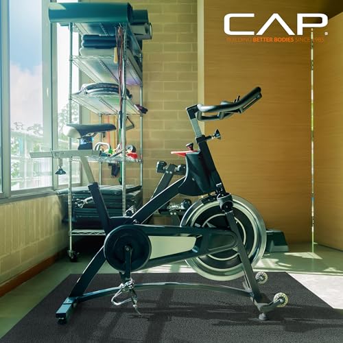 Cap Exercise Equipment Mat for Treadmill, Fitness Equipment Mat, Home Gym Floor Protection, Black, Pebble Design | Multiple Sizes