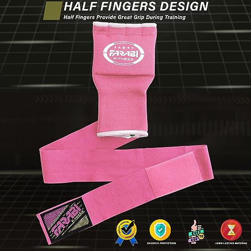 FARABI Kids Hybrid Boxing Inner Gloves Punching Boxing Gloves - color: Pink