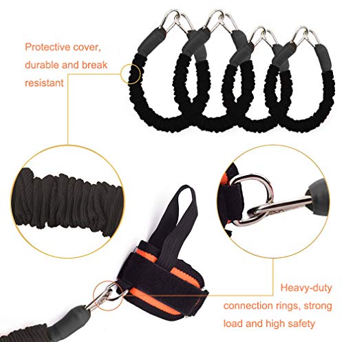 Speed and Agility Resistance Bands Trainer for Vertical Jump Squat Boxing MMA Taekwondo Karate Bounce Softball Basketball Volleyball Football Training - color: Black