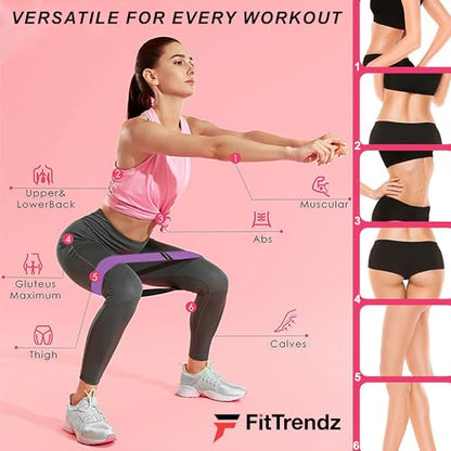Resistance Bands for Legs and Butt Exercise Bands, Non Slip Elastic Fabric Bands 3 Levels Loop Workout Bands for Women Squat Glute Hip Training, Set of 3 Pack