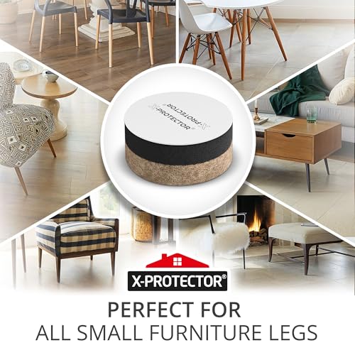 X-Protector Felt Furniture Sliders for Hardwood Floors 24 PCS 1” - Self-Adhesive Furniture Slider - Heavy-Duty Furniture Movers for Hard Surfaces - Felt Sliders - Move Your Furniture Easily! - size: 24 PCS 1 inch (Self-Adhesive)
