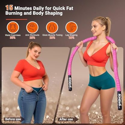 Weighted Jump Rope for Men Women, 3.68LB Adult Jump Ropes for Fitness Heavy Skipping Rope, Jumping Rope for Training Muscle Speed Home Gym Workout Equipment Exercise Jumpropes Weight Loss