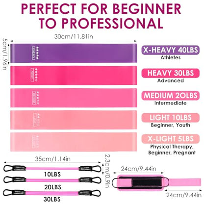 Resistance Bands Set, Adjustable Ankle Exercise Bands with Cuffs Home Gym Workout Fitness Equipment with Carry Bag for Women Leg Booty Butt Lift Kickbacks Hip Training Working Out Yoga