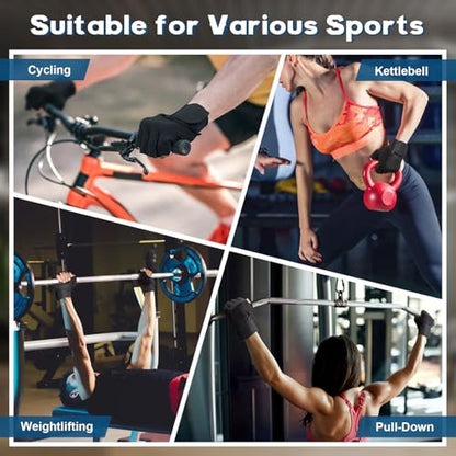 Amrules Workout Gloves for Men and Women Breathable and Comfortable Exercise Gloves with Wrist Support for Weightlifting, Cycling, Rowing and Gym Training, Black