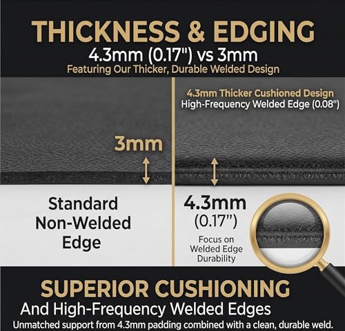 51" x 23.6" 4mm Compact Walking Pad Mat for Carpet Floors, Foldable Under Desk Treadmill Mat for Hardwood Floor,Waterproof Indoor Exercise Stationary Bike,Compact Elipitial, Gym Equipment, Black