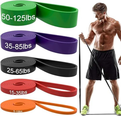 Resistance Bands Set - 5 Adjustable Exercise Bands, Handles, Door Anchor and Carry Bag | Pull Up Assistance Bands, Workout Bands Resistance, Large Rubber Bands Heavy Duty & Bands for Working Out