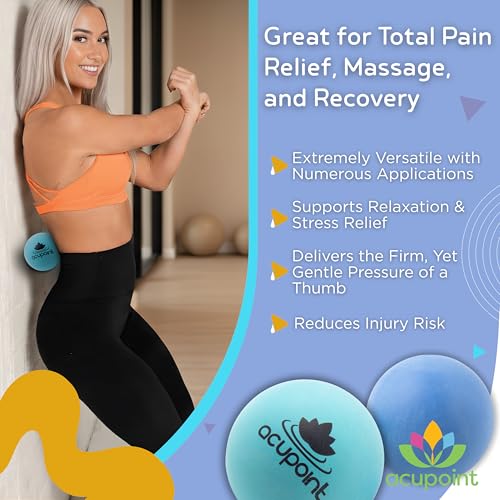 Massage Therapy Ball Set of 2 - Myofascial Release, Trigger Point & Deep Tissue - Lacrosse Ball for Back, Neck, Foot and Plantar Fasciitis Relief - style: Blue