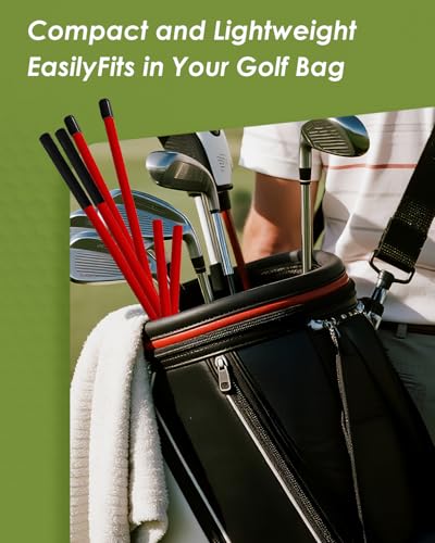 Golf Alignment Sticks - Foldable Golf Training Aid Golf Swing Training Aid with Angle Plate for Driving Range/Backyard