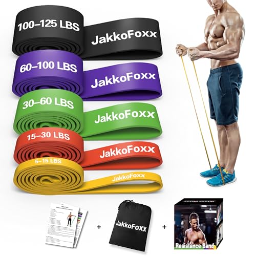 Resistance Bands,Pull Up Bands,Stretching Assist Bands Set for Men & WomenPortable Exercise, Muscle Training,Physical Therapy,Exercise Workout Bands for Working Out - color: Multicolor(5-125LBS)