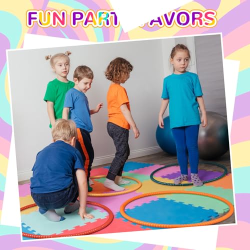 Syhood 12 Pcs Hoops for Kids Plastic, Yellow Green - color: Yellow Green