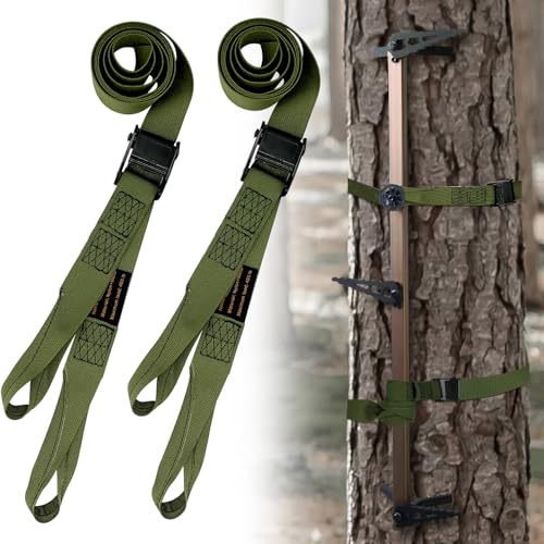Hunting Climbing Stick Replacement Straps Heavy Duty Tree Stand Climbing Stick Straps Climbing Stick Accessories To Fix Most Hang-On's Platforms And Sticks, Easy To Adjust, Sturdy And Durable - color: 2 PACK