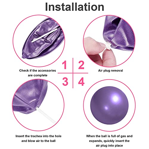 2 Pcs Pilates Ball 23cm Small Exercise Ball Stability Ball for Yoga Barre Core Training and Physical Therapy- Comes with Inflatable Straw