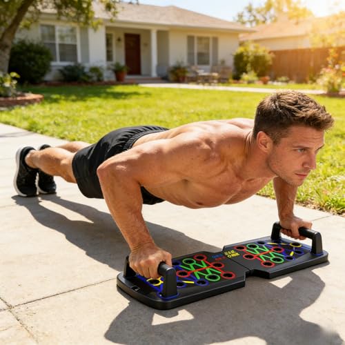 Multi-Function Push Up Board, Portable Home Fitness Equipment, for Father Papá Easter, Color-Coded Push Up Stand for Full Body Chest, Shoulder, Back & Arm Muscle Training